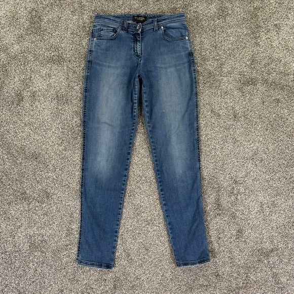 St. John Caviar Denim - St. John Caviar Blue Straight Leg Fit Stretch Jeans Womens 6 Casual Italy Made